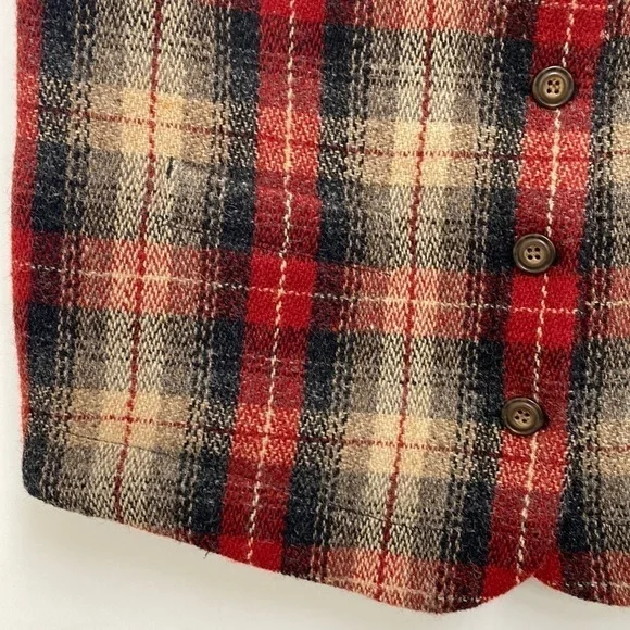 Eddie Bauer Legends Plaid Button Wool Vest Women’s Size Medium - Picture 3 of 12